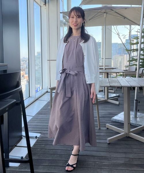 Couture Brooch / クチュールブローチ ロング・マキシ丈ワンピース | 【細見え・キレイめ】サッカータックワンピース | 詳細17