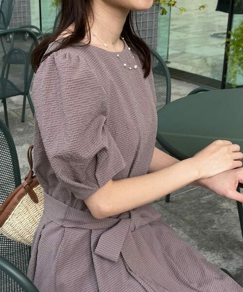 Couture Brooch / クチュールブローチ ロング・マキシ丈ワンピース | 【細見え・キレイめ】サッカータックワンピース | 詳細18