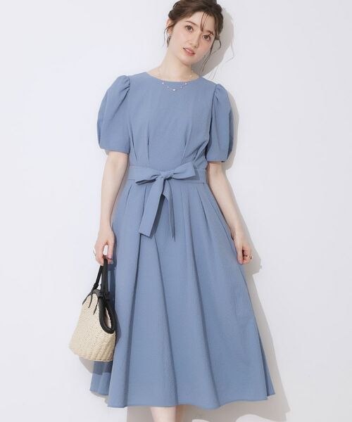 Couture Brooch / クチュールブローチ ロング・マキシ丈ワンピース | 【細見え・キレイめ】サッカータックワンピース | 詳細21