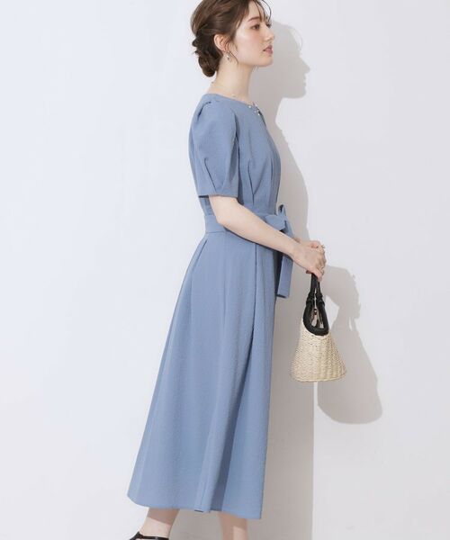 Couture Brooch / クチュールブローチ ロング・マキシ丈ワンピース | 【細見え・キレイめ】サッカータックワンピース | 詳細22