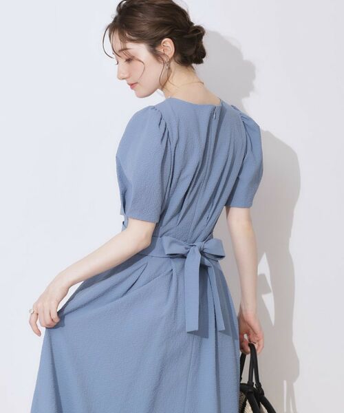 Couture Brooch / クチュールブローチ ロング・マキシ丈ワンピース | 【細見え・キレイめ】サッカータックワンピース | 詳細24