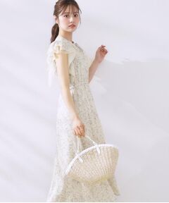 Couture Brooch / クチュールブローチ ロング・マキシ丈ワンピース | サテン楊柳フラワーワンピース