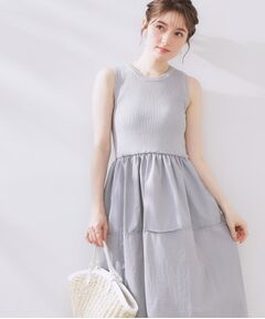 Couture Brooch / クチュールブローチ ロング・マキシ丈ワンピース | 布帛ドッキングニットワンピース