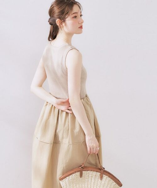 Couture Brooch / クチュールブローチ ロング・マキシ丈ワンピース | 布帛ドッキングニットワンピース | 詳細10