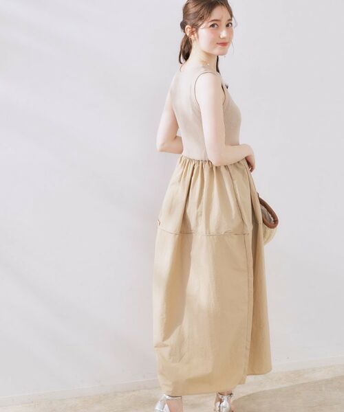 Couture Brooch / クチュールブローチ ロング・マキシ丈ワンピース | 布帛ドッキングニットワンピース | 詳細13