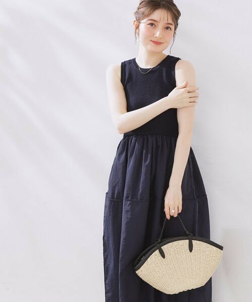 Couture Brooch / クチュールブローチ ロング・マキシ丈ワンピース | 布帛ドッキングニットワンピース | 詳細15