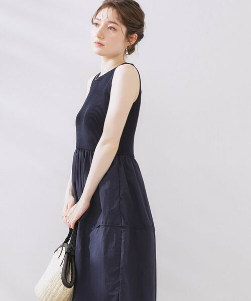 Couture Brooch / クチュールブローチ ロング・マキシ丈ワンピース | 布帛ドッキングニットワンピース | 詳細16