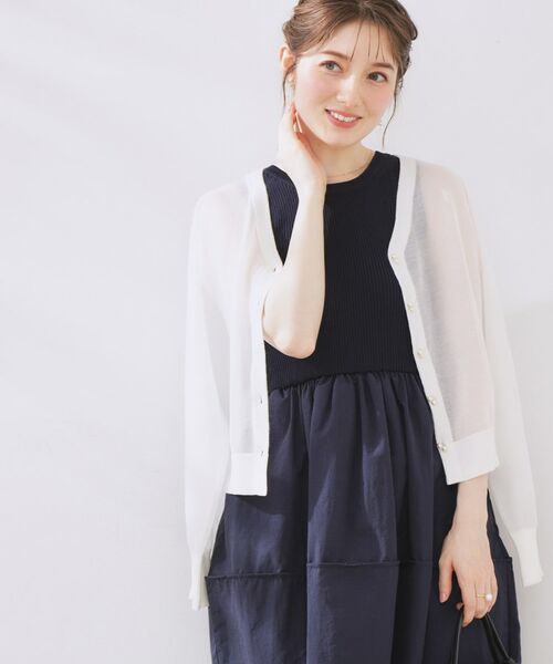 Couture Brooch / クチュールブローチ ロング・マキシ丈ワンピース | 布帛ドッキングニットワンピース | 詳細17