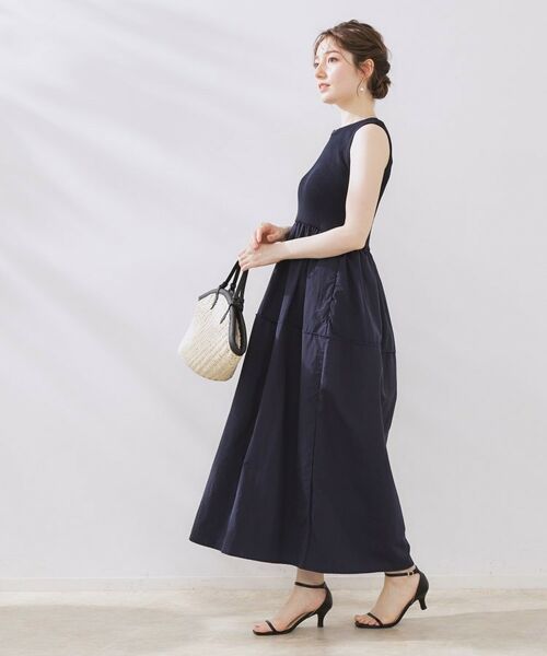 Couture Brooch / クチュールブローチ ロング・マキシ丈ワンピース | 布帛ドッキングニットワンピース | 詳細19