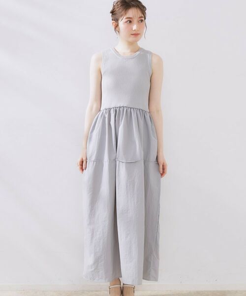 Couture Brooch / クチュールブローチ ロング・マキシ丈ワンピース | 布帛ドッキングニットワンピース | 詳細22