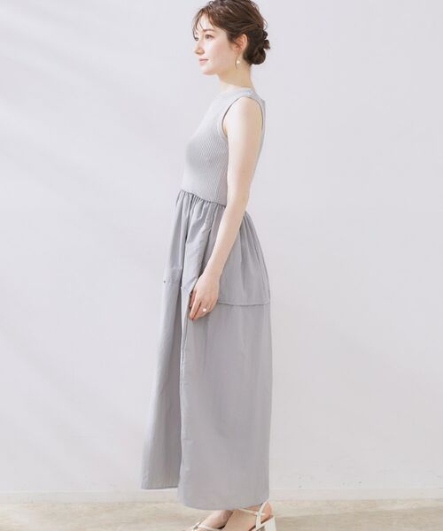 Couture Brooch / クチュールブローチ ロング・マキシ丈ワンピース | 布帛ドッキングニットワンピース | 詳細23