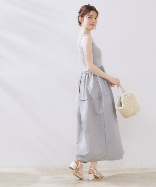 Couture Brooch / クチュールブローチ ロング・マキシ丈ワンピース | 布帛ドッキングニットワンピース | 詳細5