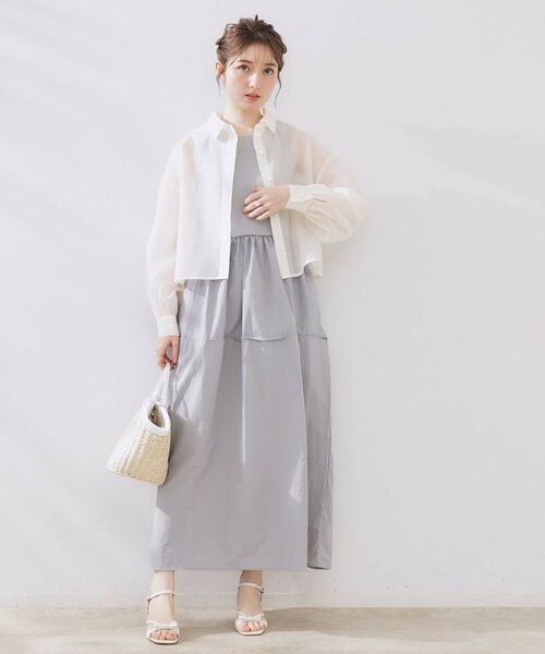 Couture Brooch / クチュールブローチ ロング・マキシ丈ワンピース | 布帛ドッキングニットワンピース | 詳細6