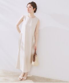 Couture Brooch / クチュールブローチ ロング・マキシ丈ワンピース | 麻混フレアデザインワンピース