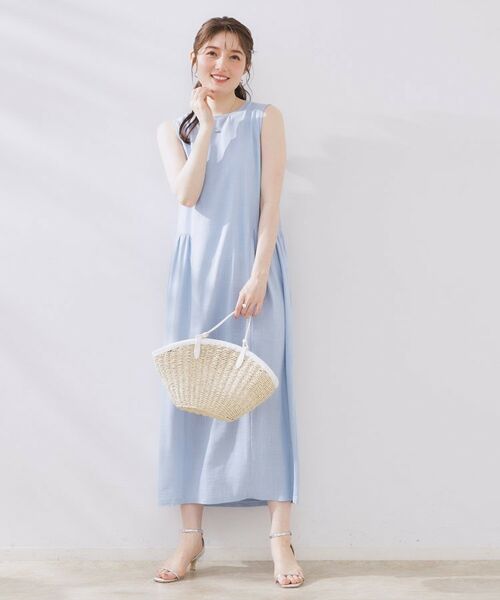 Couture Brooch / クチュールブローチ ロング・マキシ丈ワンピース | 麻混フレアデザインワンピース | 詳細11