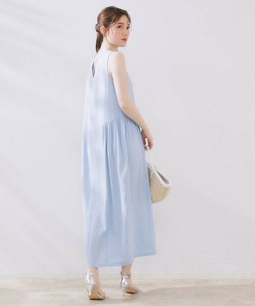 Couture Brooch / クチュールブローチ ロング・マキシ丈ワンピース | 麻混フレアデザインワンピース | 詳細13