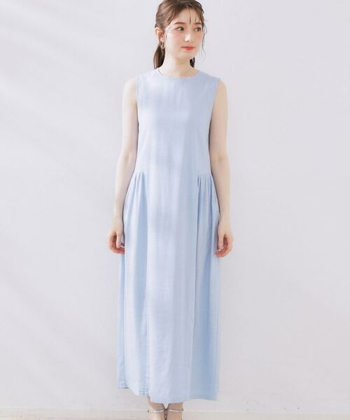 Couture Brooch / クチュールブローチ ロング・マキシ丈ワンピース | 麻混フレアデザインワンピース | 詳細15