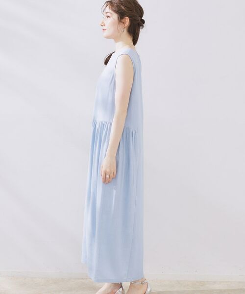 Couture Brooch / クチュールブローチ ロング・マキシ丈ワンピース | 麻混フレアデザインワンピース | 詳細16