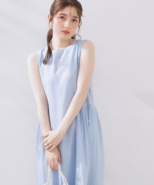 Couture Brooch / クチュールブローチ ロング・マキシ丈ワンピース | 麻混フレアデザインワンピース | 詳細8