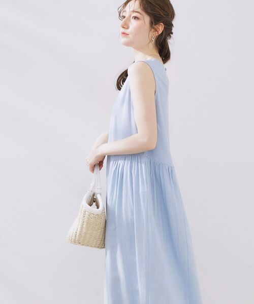 Couture Brooch / クチュールブローチ ロング・マキシ丈ワンピース | 麻混フレアデザインワンピース | 詳細9