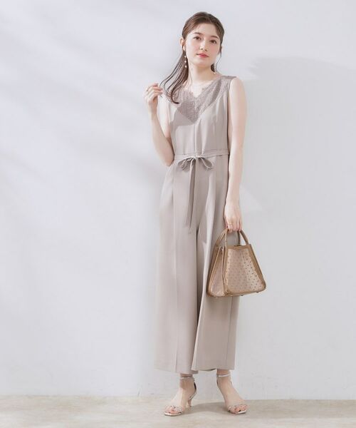 Couture Brooch / クチュールブローチ サロペット・オールインワン | 【一枚で着映える】レース切替デザインオールインワン | 詳細16