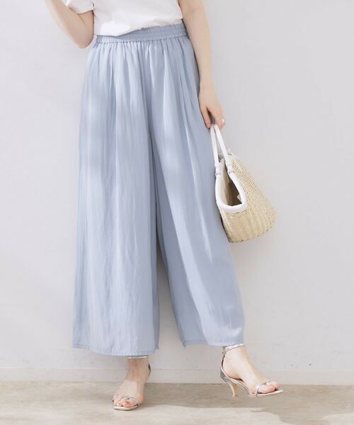 Couture Brooch / クチュールブローチ ショート・ハーフ・半端丈パンツ | パウダーサテンスカンツ(ブルー(091))