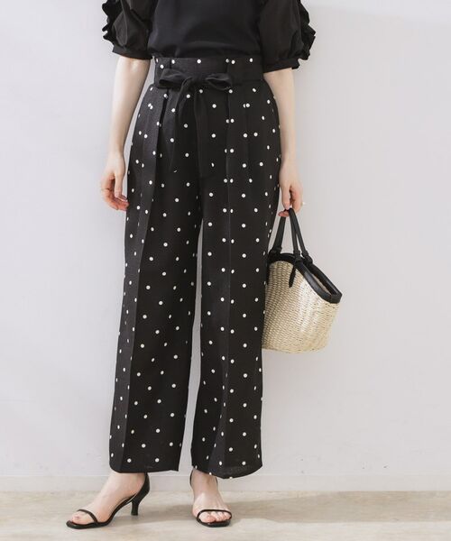 Couture Brooch / クチュールブローチ パンツ | 配色リボンドットパンツ(ブラック(119))