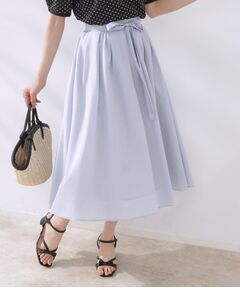 Couture Brooch / クチュールブローチ スカート | 【きれいめ・通勤】細リボン付きパレットボイルスカート
