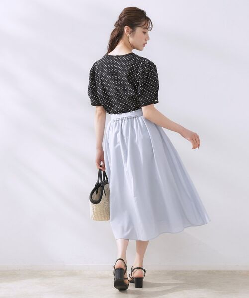 Couture Brooch / クチュールブローチ スカート | 【きれいめ・通勤】細リボン付きパレットボイルスカート | 詳細10