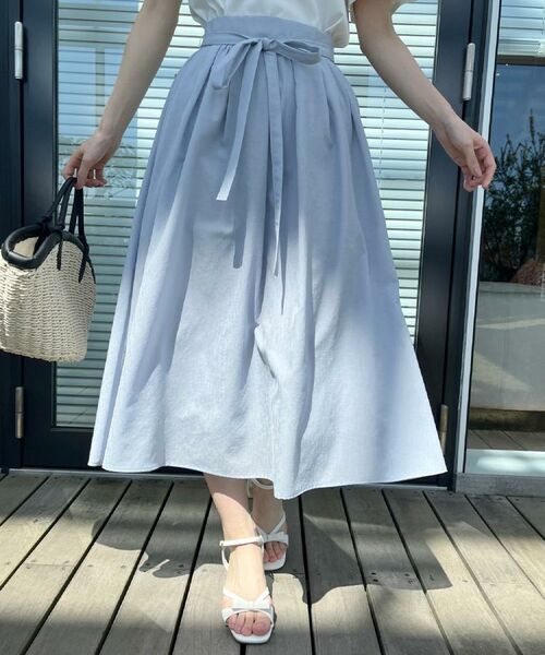 Couture Brooch / クチュールブローチ スカート | 【きれいめ・通勤】細リボン付きパレットボイルスカート | 詳細19