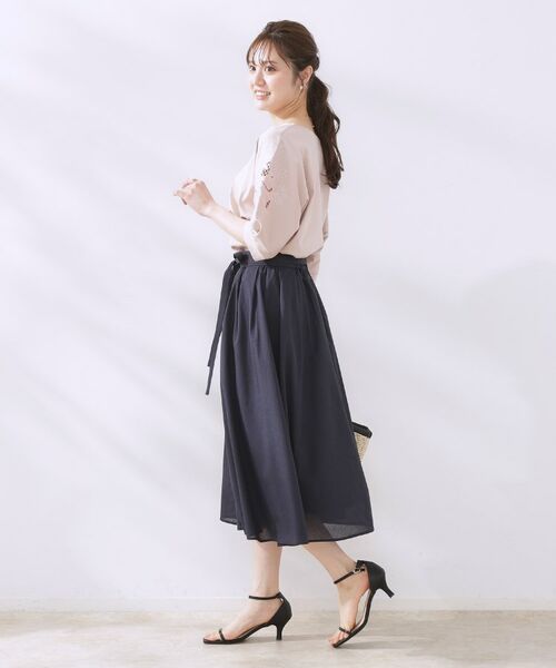 Couture Brooch / クチュールブローチ スカート | 【きれいめ・通勤】細リボン付きパレットボイルスカート | 詳細21