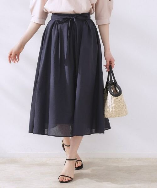 Couture Brooch / クチュールブローチ スカート | 【きれいめ・通勤】細リボン付きパレットボイルスカート | 詳細23