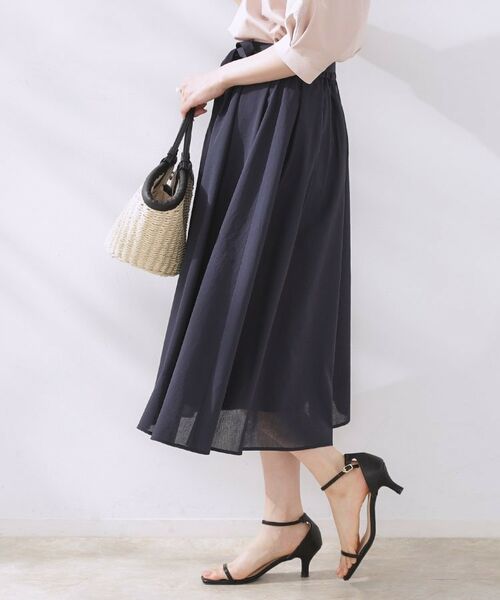 Couture Brooch / クチュールブローチ スカート | 【きれいめ・通勤】細リボン付きパレットボイルスカート | 詳細24