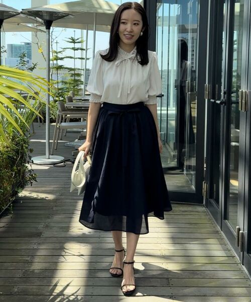 Couture Brooch / クチュールブローチ スカート | 【きれいめ・通勤】細リボン付きパレットボイルスカート | 詳細29