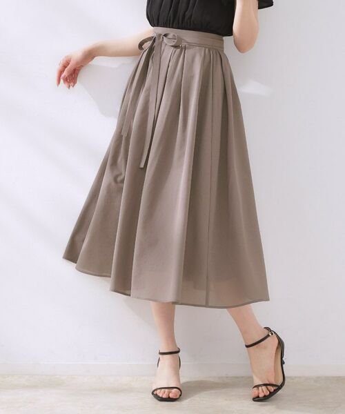 Couture Brooch / クチュールブローチ スカート | 【きれいめ・通勤】細リボン付きパレットボイルスカート | 詳細4