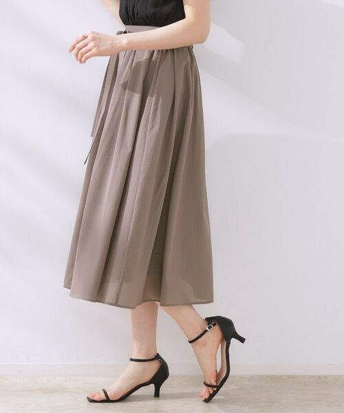 Couture Brooch / クチュールブローチ スカート | 【きれいめ・通勤】細リボン付きパレットボイルスカート | 詳細5