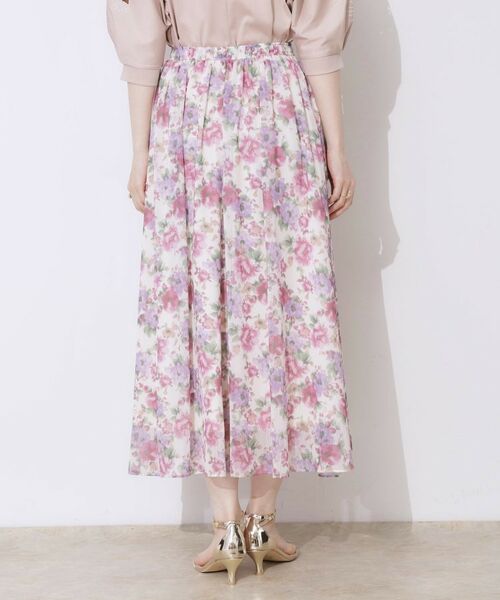 Couture Brooch / クチュールブローチ ロング・マキシ丈スカート | 【華やか・ウエストゴム】かすれプリント楊柳スカート | 詳細25
