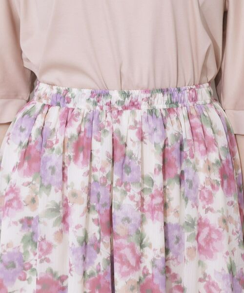 Couture Brooch / クチュールブローチ ロング・マキシ丈スカート | 【華やか・ウエストゴム】かすれプリント楊柳スカート | 詳細26