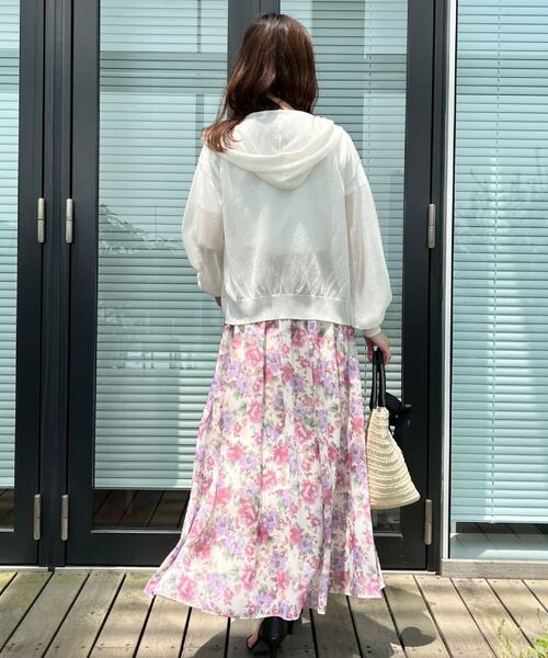 Couture Brooch / クチュールブローチ ロング・マキシ丈スカート | 【華やか・ウエストゴム】かすれプリント楊柳スカート | 詳細9