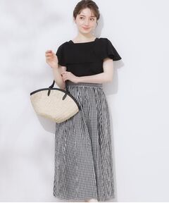 Couture Brooch / クチュールブローチ スカート | 【大人可愛い・ゴム仕様】ギンガムチェック　タック＆ギャザースカート