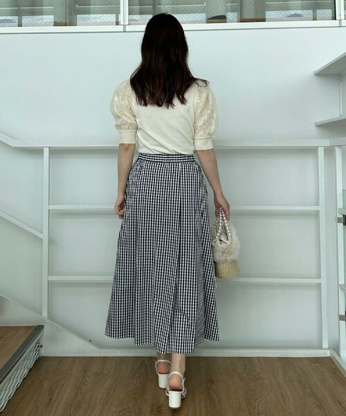 Couture Brooch / クチュールブローチ スカート | 【大人可愛い・ゴム仕様】ギンガムチェック タック&ギャザースカート | 詳細12