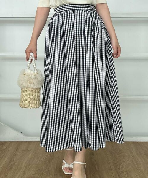 Couture Brooch / クチュールブローチ スカート | 【大人可愛い・ゴム仕様】ギンガムチェック タック&ギャザースカート | 詳細13