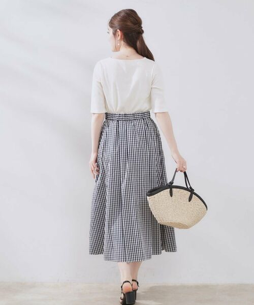 Couture Brooch / クチュールブローチ スカート | 【大人可愛い・ゴム仕様】ギンガムチェック タック&ギャザースカート | 詳細16