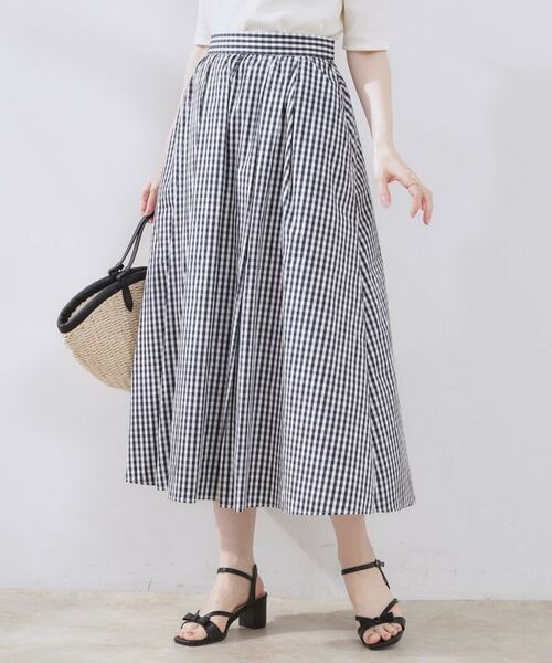 Couture Brooch / クチュールブローチ スカート | 【大人可愛い・ゴム仕様】ギンガムチェック タック&ギャザースカート | 詳細17