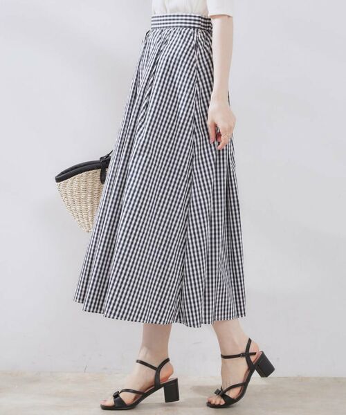 Couture Brooch / クチュールブローチ スカート | 【大人可愛い・ゴム仕様】ギンガムチェック タック&ギャザースカート | 詳細18