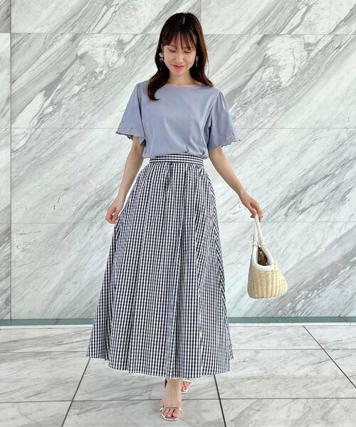 Couture Brooch / クチュールブローチ スカート | 【大人可愛い・ゴム仕様】ギンガムチェック タック&ギャザースカート | 詳細21