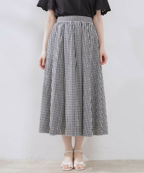 Couture Brooch / クチュールブローチ スカート | 【大人可愛い・ゴム仕様】ギンガムチェック タック&ギャザースカート | 詳細27