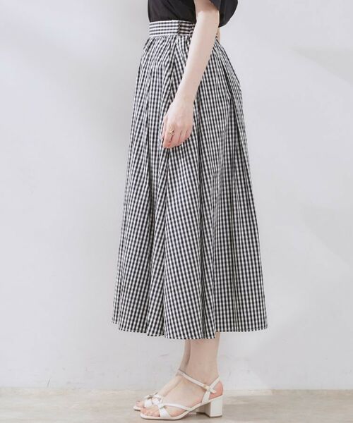 Couture Brooch / クチュールブローチ スカート | 【大人可愛い・ゴム仕様】ギンガムチェック タック&ギャザースカート | 詳細28