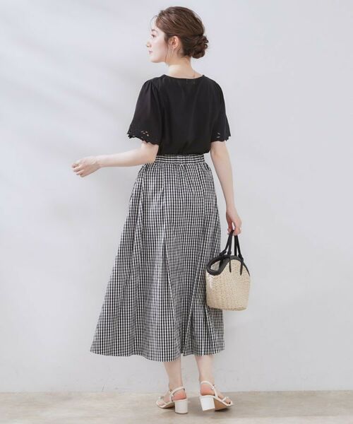 Couture Brooch / クチュールブローチ スカート | 【大人可愛い・ゴム仕様】ギンガムチェック タック&ギャザースカート | 詳細3
