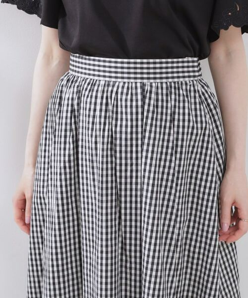 Couture Brooch / クチュールブローチ スカート | 【大人可愛い・ゴム仕様】ギンガムチェック タック&ギャザースカート | 詳細30